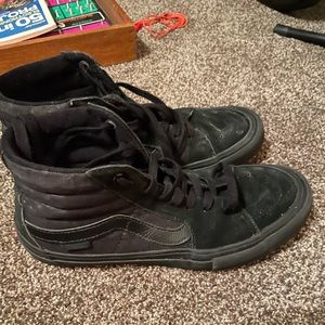 VANS black skater mid high - LEATHER 6.5 mens